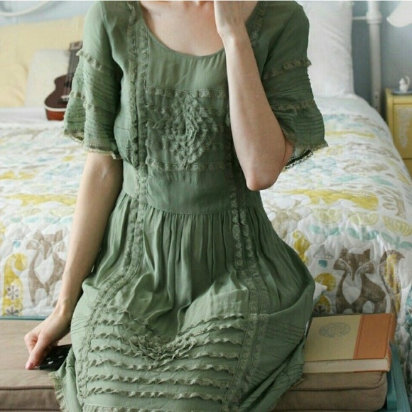 Anthropologie Laced with Grace Silk Dress with Slip from Lil - Picture 3 of 12